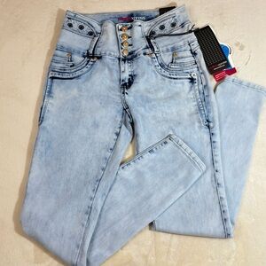 Moda Express MX JEANS Women’s Back Butt Lifting Skinny Jeans Acid Wash Size-29